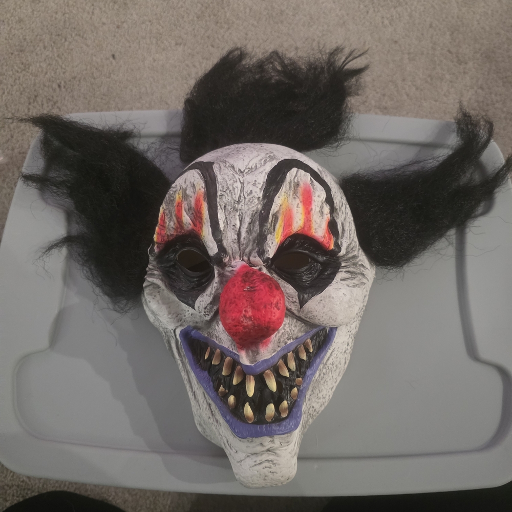 Source Unknown Scary Clown Mask - Black, Red, White